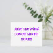 Nur Liebe zeigen!! Muah! XOXO! Postkarte (Stehend Vorderseite)