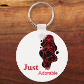 Nur lieblicher schwarzer Affe und roter Text Schlüsselanhänger (Vorderseite)