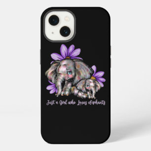 Nur Mädchen, das Elefanten-Blumen-Tiere rettet iPhone 13 Hülle