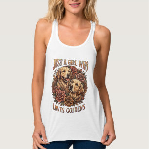 Nur Mädchen das Golden Retriever Hund Rosen liebt_ Tank Top