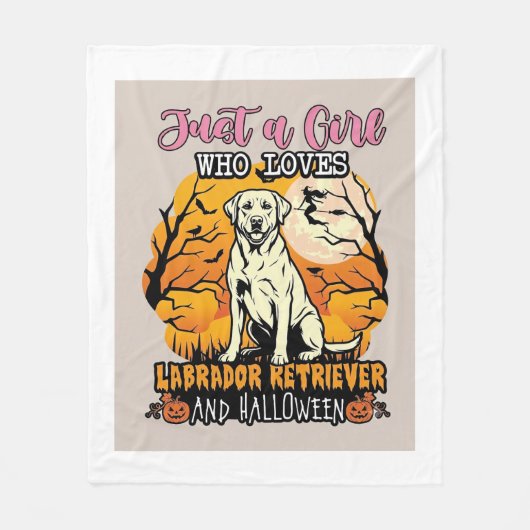 Nur Mädchen, das Labrador Retriever Halloween W li Fleecedecke (Vorderseite)