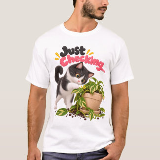 Nur mal nachschauen! Lustiges Smoking-Katze T-Shir T-Shirt
