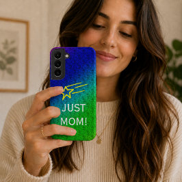Nur Mama Blume Muster Grün Blau Samsung Galaxy Hülle
