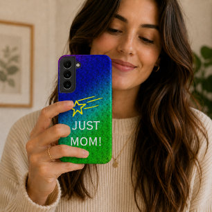Nur Mama Blumenmuster Grün Blau Samsung Galaxy Hülle
