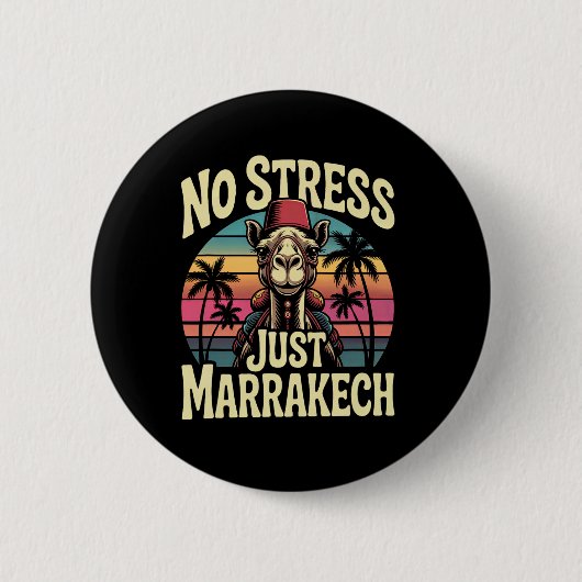 Nur Marrakech Kamel Sonnenuntergang Marokko Reise Button (Vorderseite)