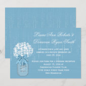 Nur Mason Jar Blue und White Floral Empfang Einladung (Vorne/Hinten)