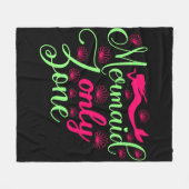 Nur Meerjungfrau-Zone in Hot Pink und Neon Green Fleecedecke (Vorderseite (Horizontal))