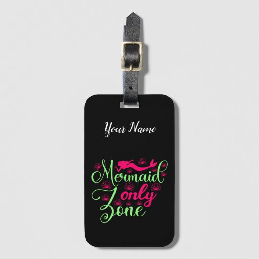 Nur Meerjungfrau-Zone in Hot Pink und Neon Green Gepäckanhänger (Vorderseite Vertikal)