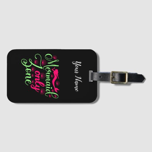 Nur Meerjungfrau-Zone in Hot Pink und Neon Green Gepäckanhänger (Vorderseite (Horizontal))