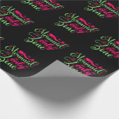 Nur Meerjungfrau-Zone in Hot Pink und Neon Green Geschenkpapier (Ecke)