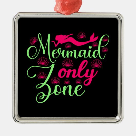 Nur Meerjungfrau-Zone in Hot Pink und Neon Green Ornament Aus Metall (Vorne)
