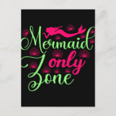Nur Meerjungfrau-Zone in Hot Pink und Neon Green Postkarte (Vorderseite)