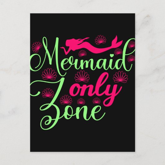 Nur Meerjungfrau-Zone in Hot Pink und Neon Green Postkarte (Vorderseite)