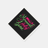 Nur Meerjungfrau-Zone in Hot Pink und Neon Green Serviette (Ecke)