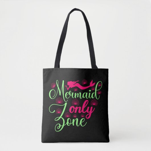 Nur Meerjungfrau-Zone in Hot Pink und Neon Green Tasche (Vorderseite)