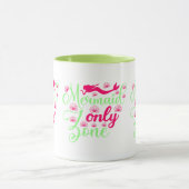 Nur Meerjungfrau-Zone in Hot Pink und Neon Green Tasse (Zentrum)