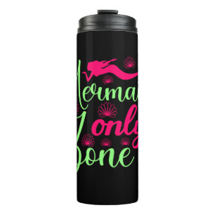 Nur Meerjungfrau-Zone in Hot Pink und Neon Green Thermosbecher