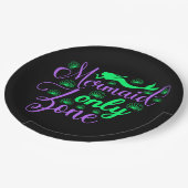 Nur Meerjungfrau Zone in Neon Green und Lila Pappteller (Schrägansicht)