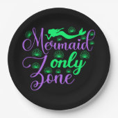 Nur Meerjungfrau Zone in Neon Green und Lila Pappteller (Vorderseite)