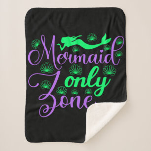 Nur Meerjungfrau Zone in Neon Green und Lila Sherpadecke