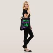 Nur Meerjungfrau Zone in Neon Green und Lila Tasche (Am Model)