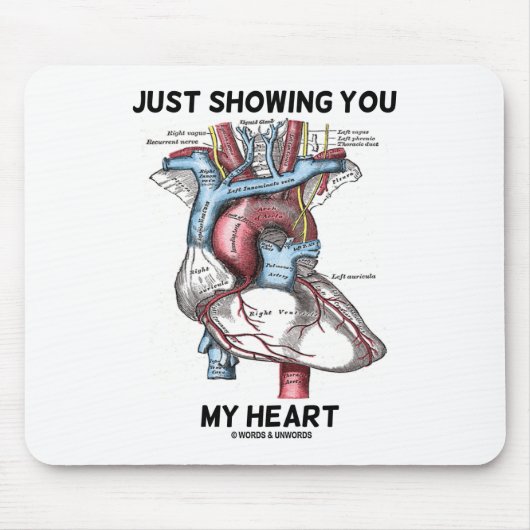 Nur mein Herz zeigen (anatomisches Herz) Mousepad (Vorne)