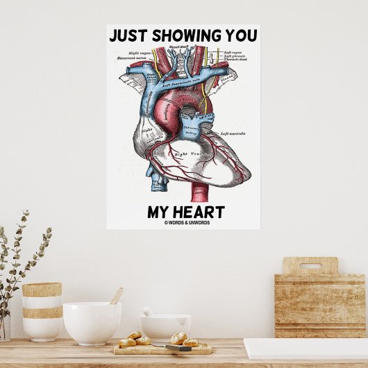 Nur mein Herz zeigen (Herzanatomie) Poster (Küche)