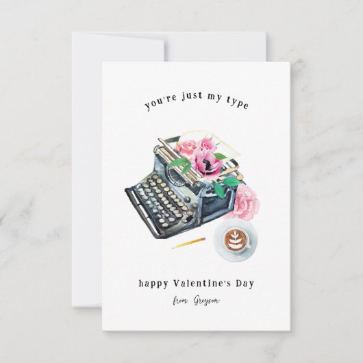 Nur mein Typ | Valentine Note Card für Schreibmasc Mitteilungskarte (Vorderseite)