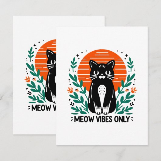 Nur Meow-Vibes Mitteilungskarte (Vorne/Hinten)