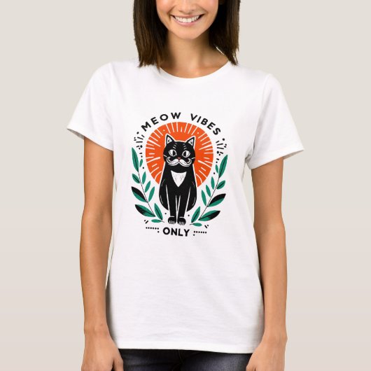 Nur Meow-Vibes T-Shirt (Vorderseite)