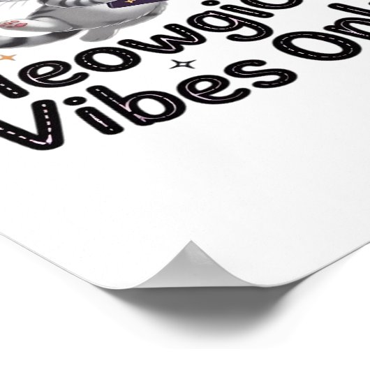 Nur Meowgical Vibes, Floating Kawaii Witch Cat Ov Poster (Ecke)