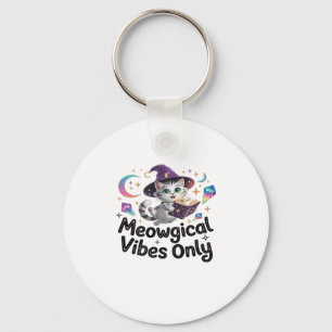 Nur Meowgical Vibes, Floating Kawaii Witch Cat Ov Schlüsselanhänger