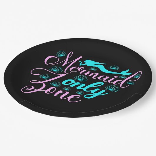 Nur Mermaid-Zone Pappteller (Schrägansicht)