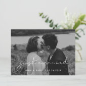 Nur Minimalistischen handgeschriebene Foto verheir Ankündigung (Stehend Vorderseite)