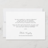 Nur Minimalistischen handgeschriebene Foto verheir Ankündigung (Rückseite)