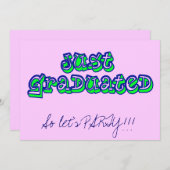 Nur mit Abschluss, also lasst uns PARTY machen!! Einladung (Vorne/Hinten)