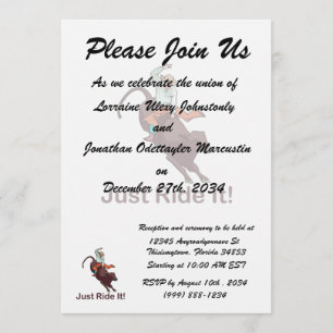 Nur mit Cowboy und Bull Einladung