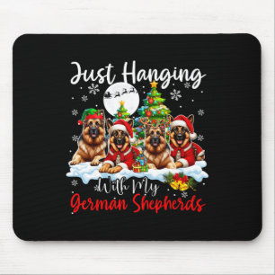 Nur mit meinen deutschen Schäferhirten hängen Xmas Mousepad