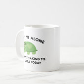 Nur mit meiner Schildkröte sprechen Kaffeetasse (Vorderseite Links)