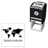Nur Name der Weltkarte Silhouette Permastempel (Beispiel)