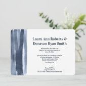 Nur Navy Blue Watercolor Paint Strokes Empfang Einladung (Stehend Vorderseite)