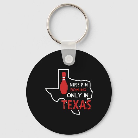 Nur neun Button Bowling in Texas Schlüsselanhänger (Vorderseite)