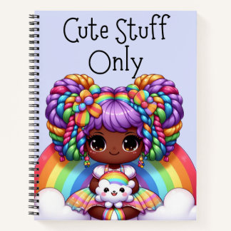 Nur niedliche Stuff - Blue Kawaii Rainbow Notizblock
