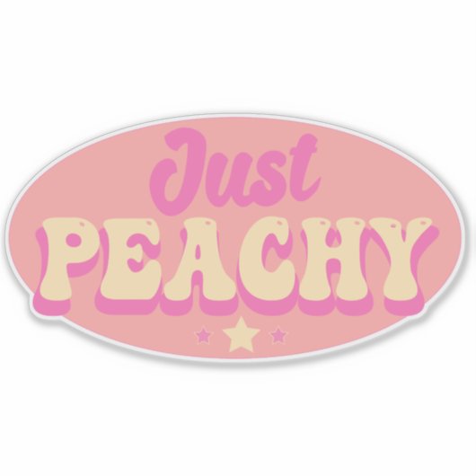 Nur Niedliches Pink und Peach Aufkleber (Vorderseite)