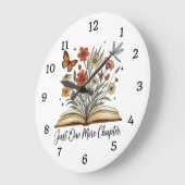 Nur noch ein Kapitel, Buch, Blumen Schmetterling, Große Wanduhr (Winkel)