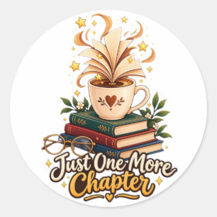 Nur noch ein Kapitel Cozy Coffee und Bücher  Runder Aufkleber