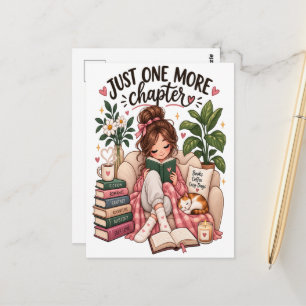 Nur noch ein Kapitel – Gemütlicher Bücherliebhaber Postkarte