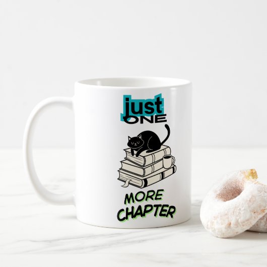 Nur noch ein Kapitel Katze Kaffeetasse (Mit Donut)