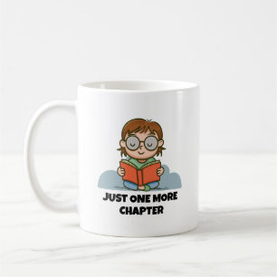 Nur noch ein Kapitel, lesender Bücherwurm Kaffeetasse