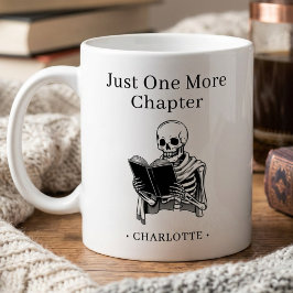 Nur noch ein Kapitel Lustiger Leseskelett Kaffeetasse